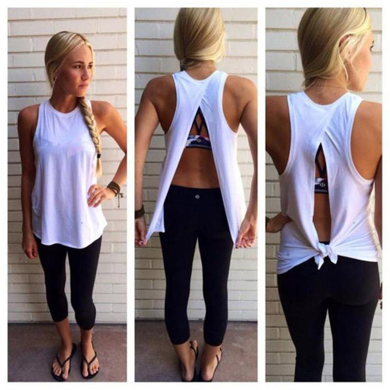 White Open Back Tank